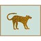 Glam Cat v2 by Kendra Dandy 30-in. W x 23-in. H. Canvas Wall Art Print Framed in Natural